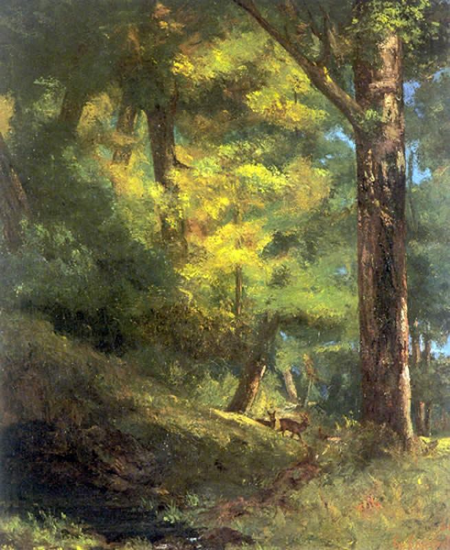 Gustave Courbet Two Goats in the Forest